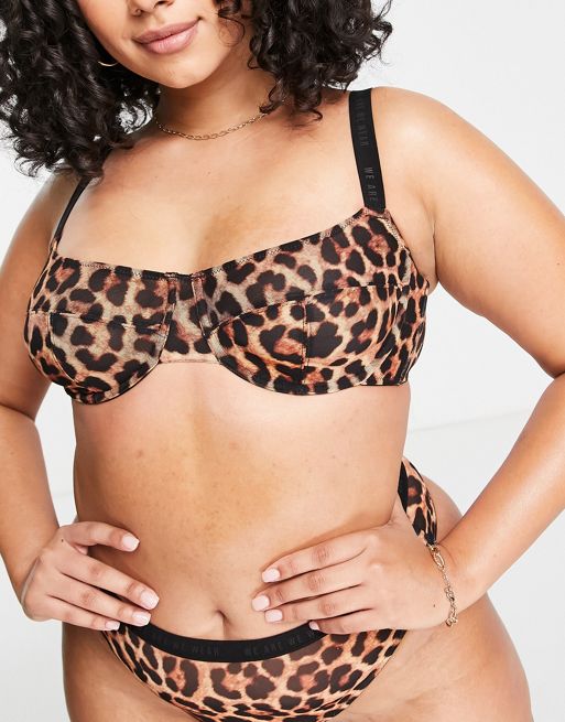 Recycled Mesh Leopard Balconette Bra - WE ARE WE WEAR
