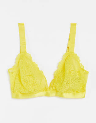 We Are We Wear lace triangle bralette in yellow