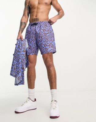 We Are We Wear kyle longer length beach swim short co-ord in surf squiggle print - ASOS Price Checker