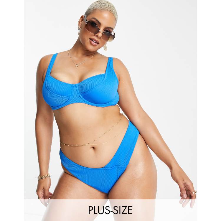 Plus size high store leg bikini bottoms