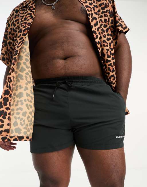 Mens plus size hot sale swim shorts