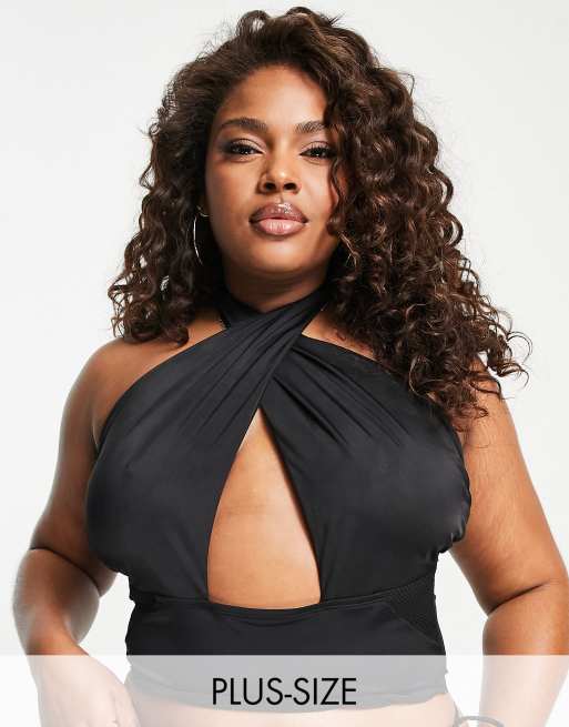 Plus size store black halter top