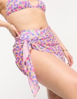 We Are We Wear Plus maria sarong in retro floral - ASOS Price Checker