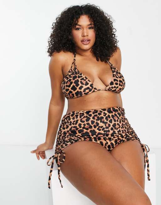 We Are We Wear Plus Melissa triangle bikini top in animal print, 3 of 4