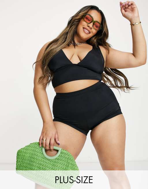 Plus size black cheap swim shorts