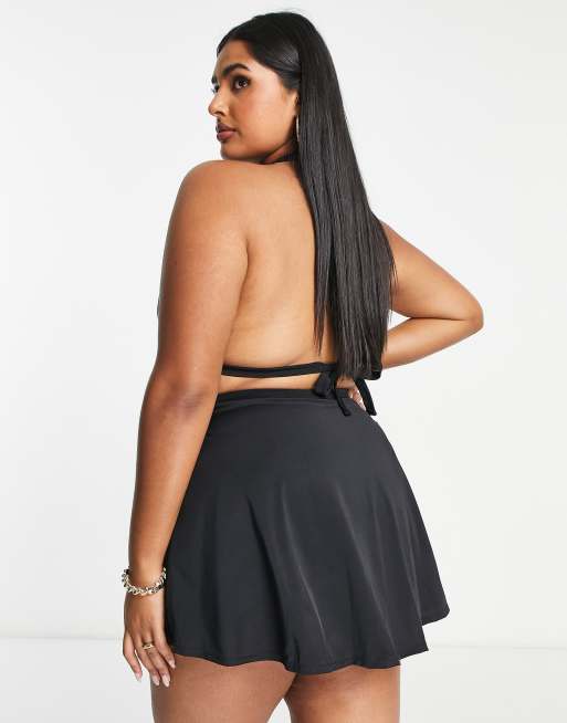 Black swimming hot sale skirt