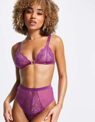 We Are We Wear We Are We Wear triangle bralette with velvet and hardwear trims in violet-Purple