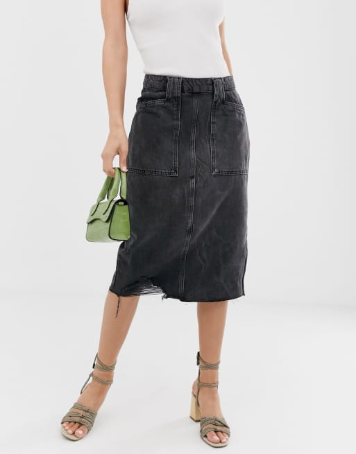 We the Free by Free People Elisa pencil denim skirt