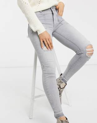 grey mid rise skinny jeans