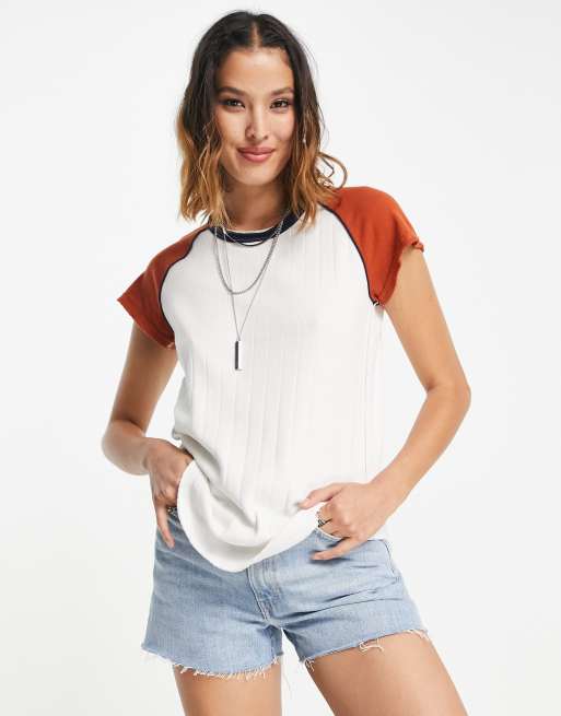 We The Free by Free People – Krótki T-shirt z blokami kolorów