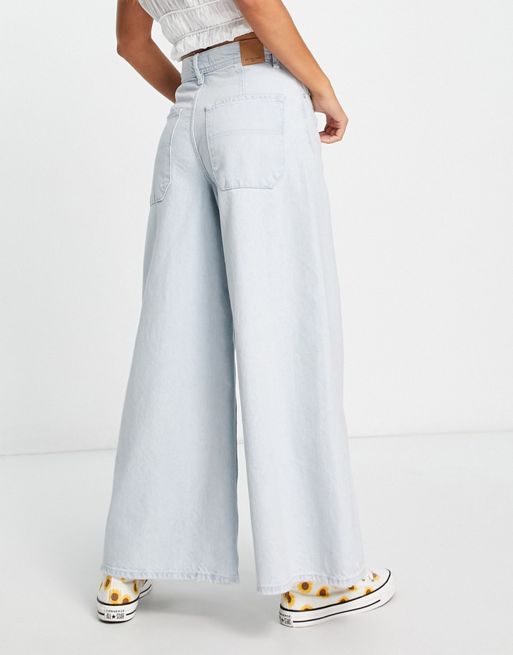 Free People Landry Crop Wide Leg Jeans in Bay Blue, Various Sizes