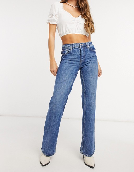 We The Free by Free People Laurel Canyon flared jeans in mid wash blue ...