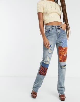 free people patchwork jeans