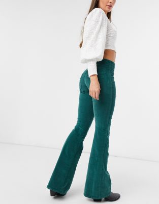 green corduroy flares