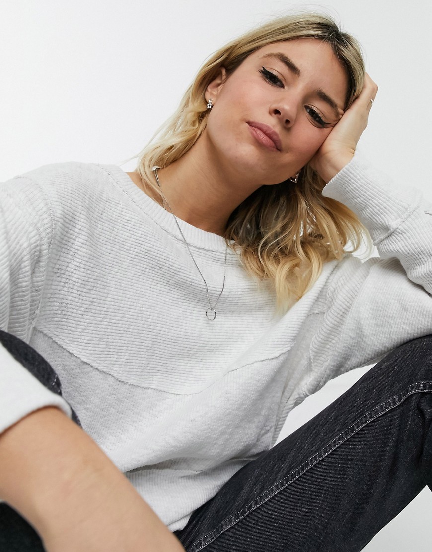 We The Free by Free People slouchy oversized sweatshirt in ivory-White