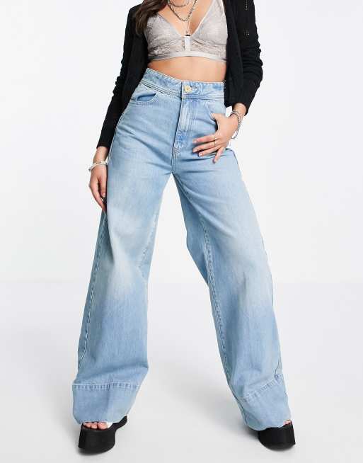 We The Free by Free People talia wide leg jeans in light wash