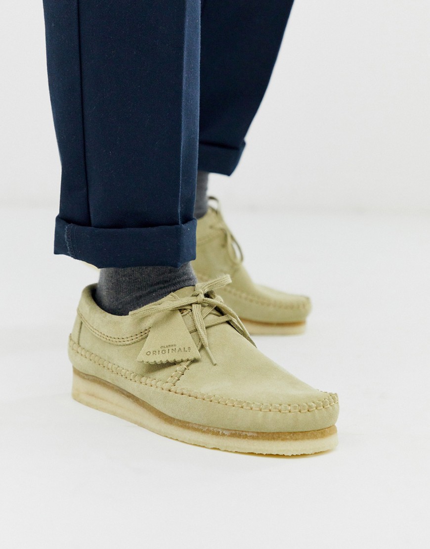 Weaver sko i ahornfarvet ruskind fra Clarks Originals-Beige
