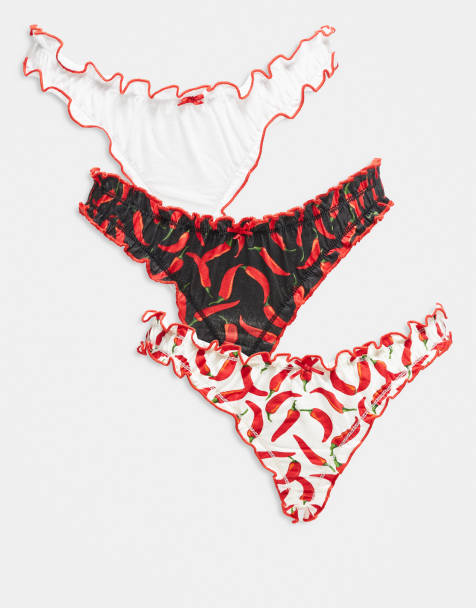 Wednesday's Girl 3 pack briefs in chili print - view 1