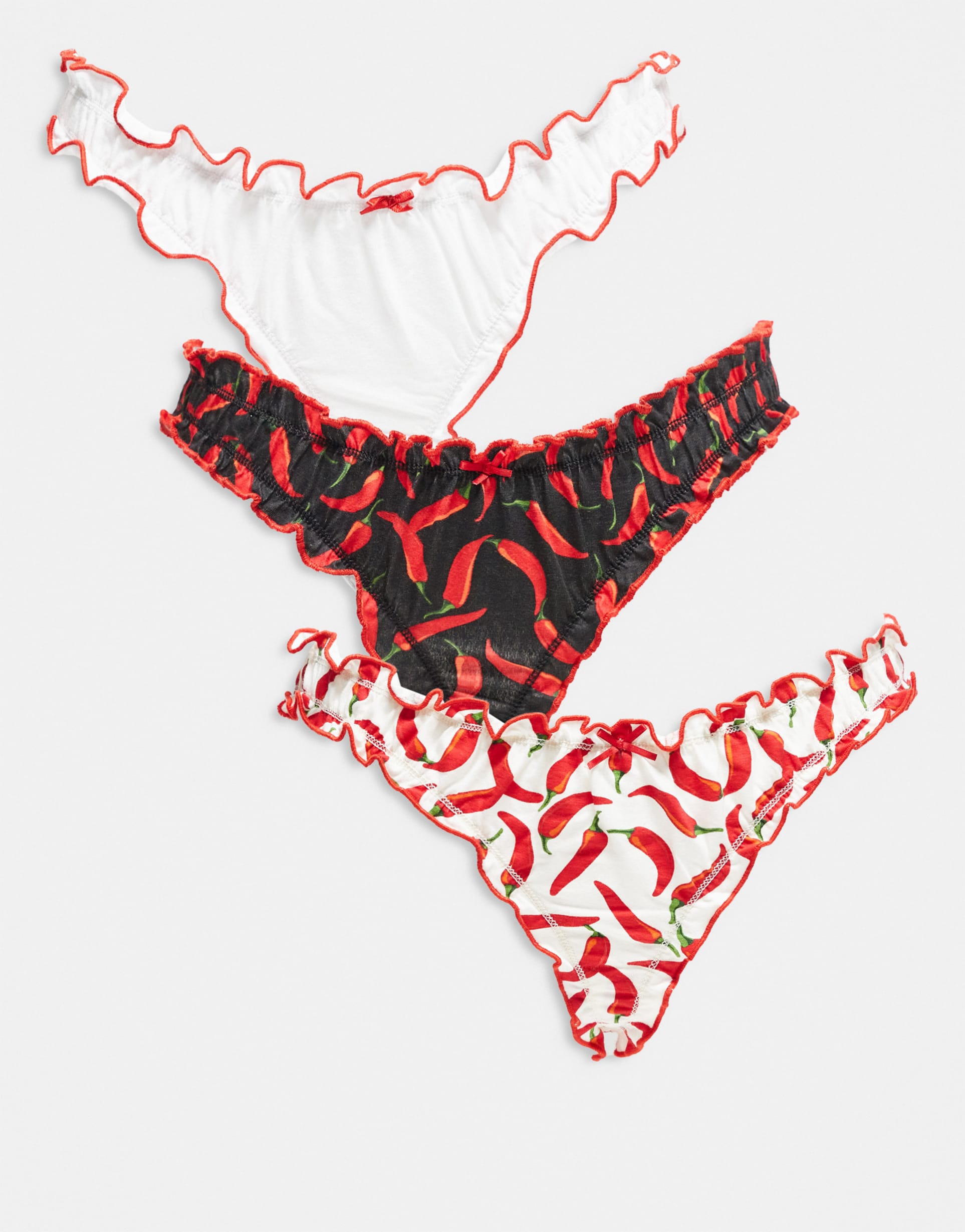 wednesday's girl 3 pack briefs in chili print