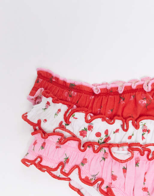 Wednesday's Girl 3 pack briefs in floral print