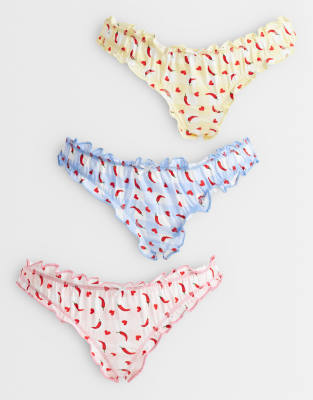 Wednesday's Girl Wednesdays Girl 3 Pack Briefs In Multi