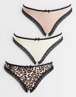 Wednesday's Girl Wednesdays Girl 3-pack Lace Edge Briefs In Multi