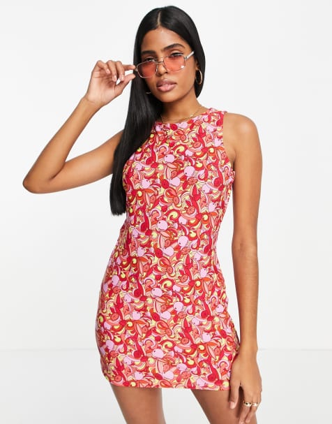 Urban Revivo cinch waist mini shirt dress in pink