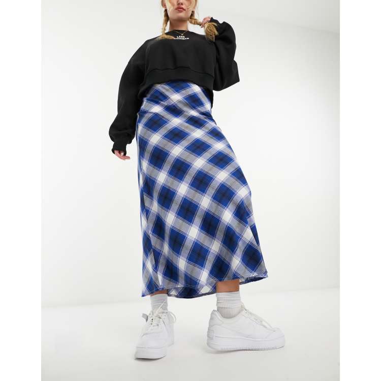 Checkered hotsell skirt blue