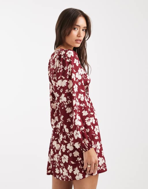 burgundy bloom dress Hannah Art Wear Olivia Dress Bloom Burgundy main image 0