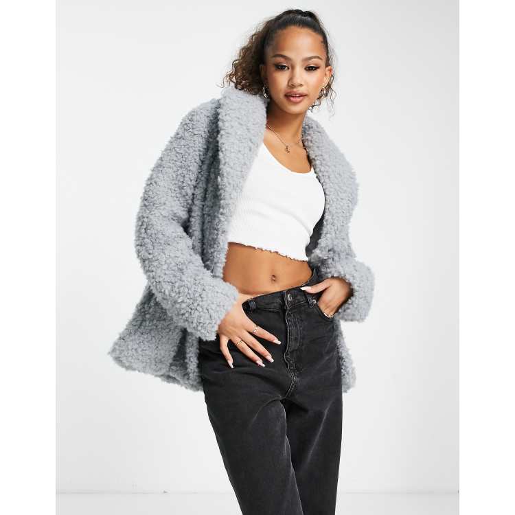 Grey faux fur vest clearance forever 21