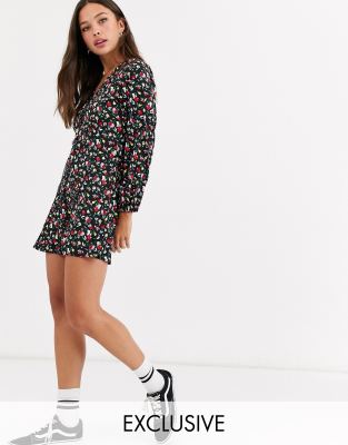 button front tea dress