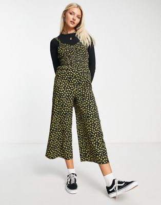 Wednesday's Girl cami overlay jumpsuit in yellow ditsy - ASOS Price Checker