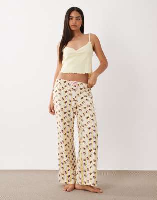 Wednesday's Girl Wednesdays Girl Cami Top And Pants Iced Coffee Pajama Set In Yellow