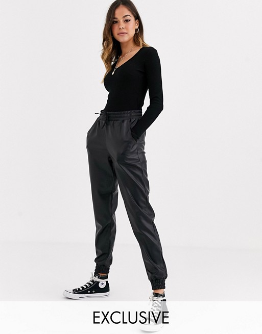 Wednesday's Girl cargo pants in faux leather