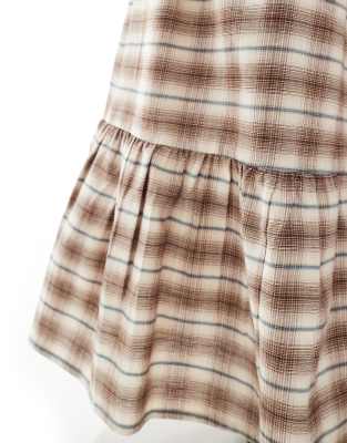 【EXPIRED GIRL】25ss FRILL CHECK MAXI SKIRT Check Ruffle Hem Maxi Skirt For Daily Casual