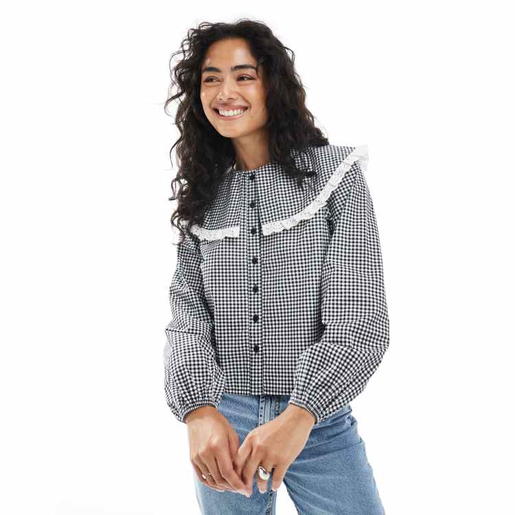 トップス BELPER GINGHAM BLOUSE (Black) 208831103-1-black?$n_750w$&wid