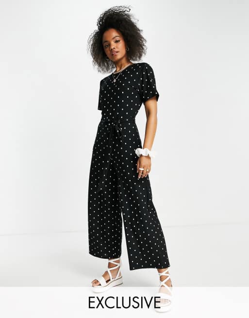 Wednesday's Girl - Combinaison ample à ceinture et motif pois