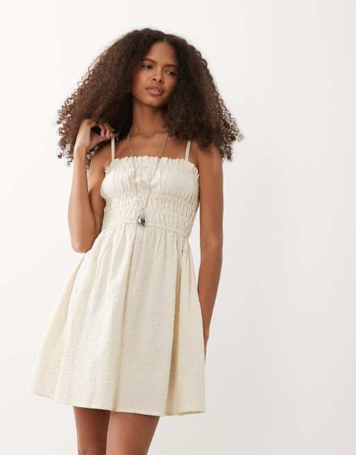 cream floaty dress Posedly Midi Dress