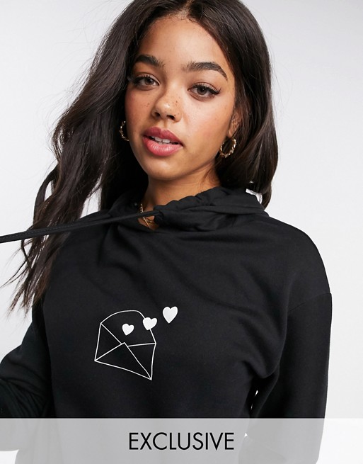 Wednesday's Girl cropped hoodie with love letter print