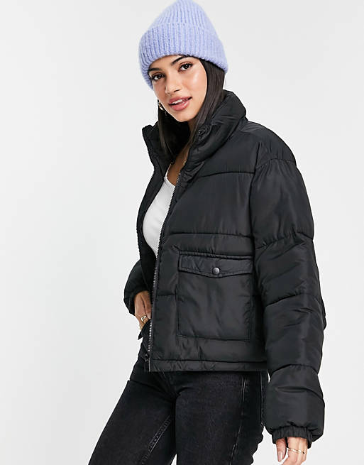 Wednesday's Girl cropped padded jacket in black