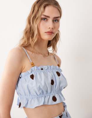 Wednesday's Girl Cropped Smock Top In Gray