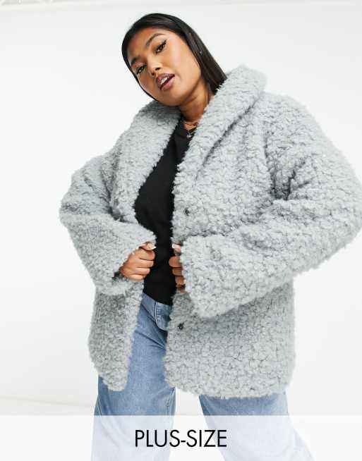 Ladies grey discount teddy bear coat