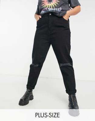 black plus size mom jeans