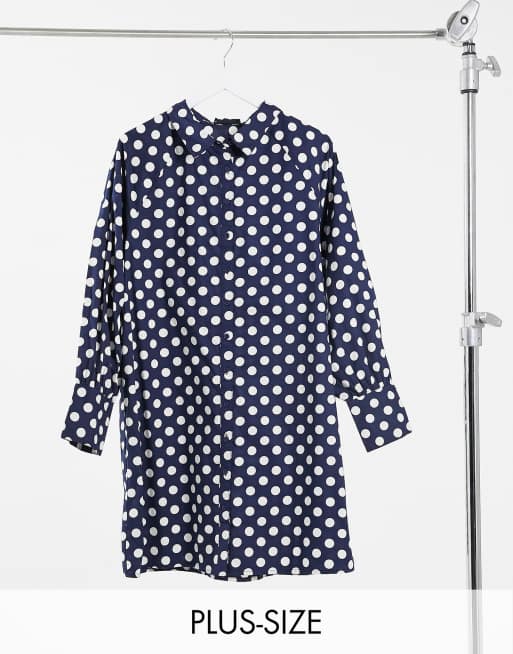 Wednesday's Girl Curve – Legeres Mini-Blusenkleid mit Punkten