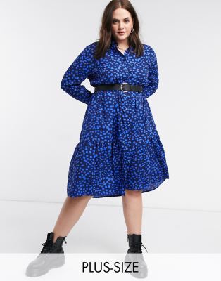 navy blue midi shirt dress