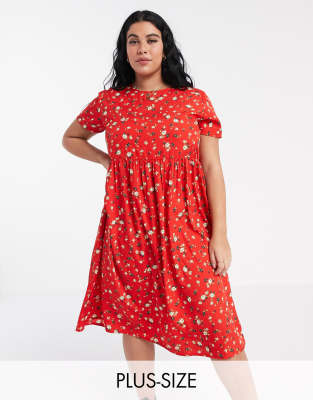 asos plus size red dress