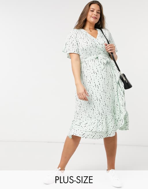 curve wrap midi dress