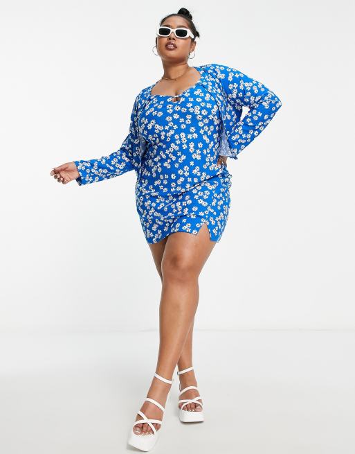 Wednesday's Girl Curve mini cami slip dress with cropped cardigan