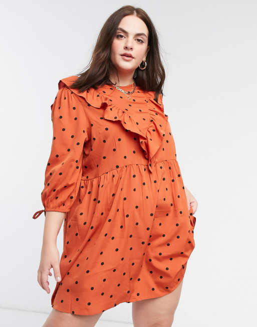 Topshop spot trim smock cheap dress