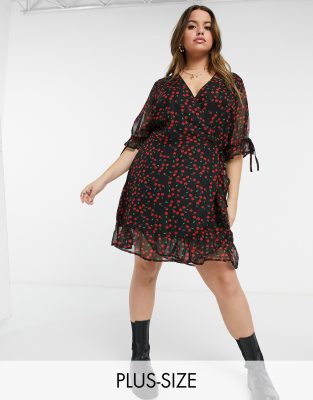 wrap dress cherry